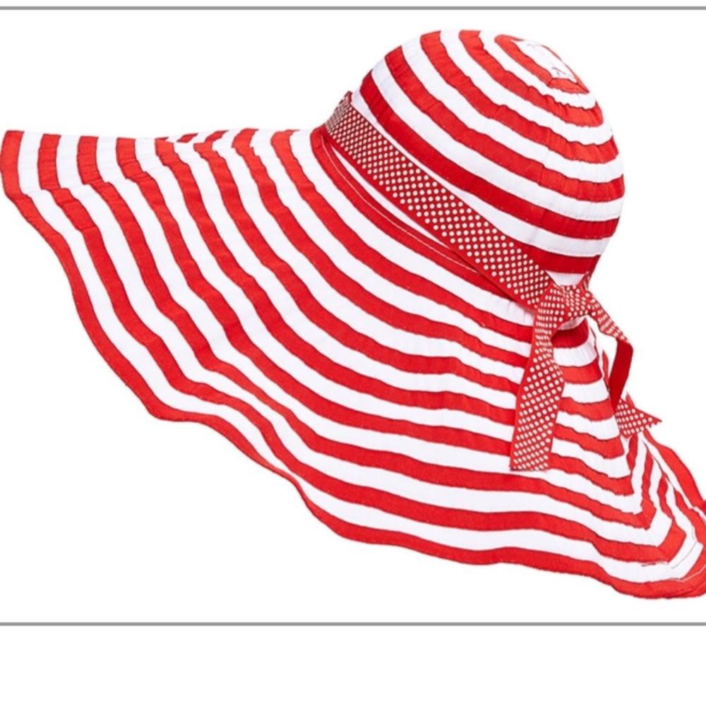 Red and White Striped Sun Hat
